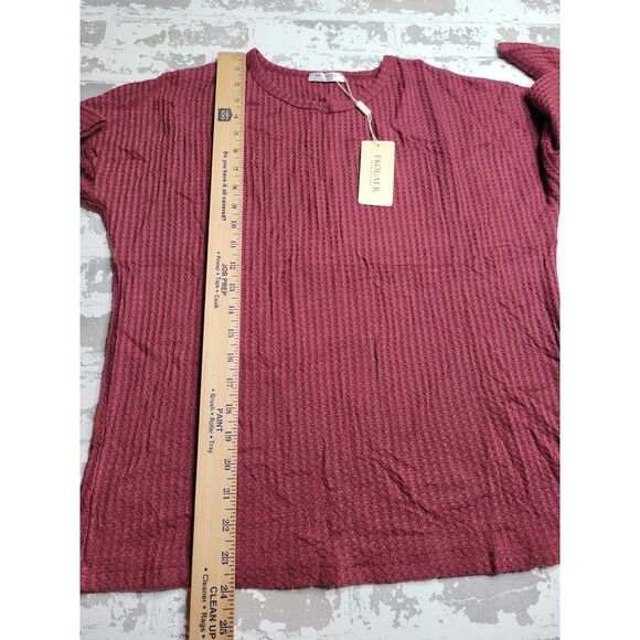 3603 NWT Ekouaer Women's Waffle Knit Lounge Pajama Set Red‎ Large - Picture 5 of 9
